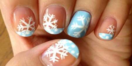 Простий новорічний манікюр на короткі нігті в залежності від форми