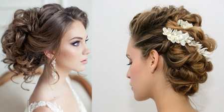 Весільні зачіски на середнє волосся з фатою — високі, зібрані, розпущені з діадемою і прикрасами
