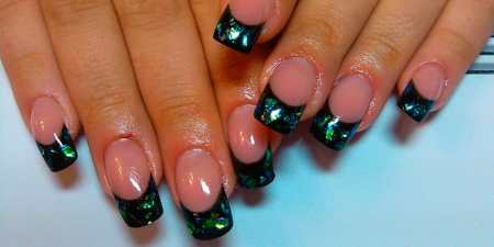 Френч з блискітками — популярні варіанти блискучого французького манікюру з фото і покроковим описом