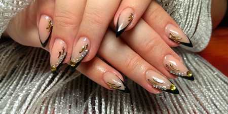 Френч з блискітками — популярні варіанти блискучого французького манікюру з фото і покроковим описом