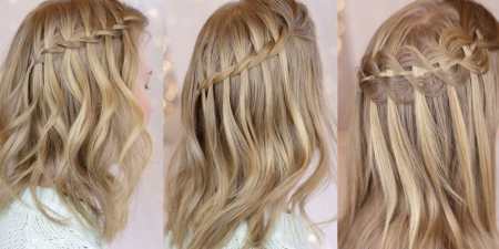 Зачіски з косами на середнє волосся — як плести французьку, рибку, колосок, кошичок або водоспад