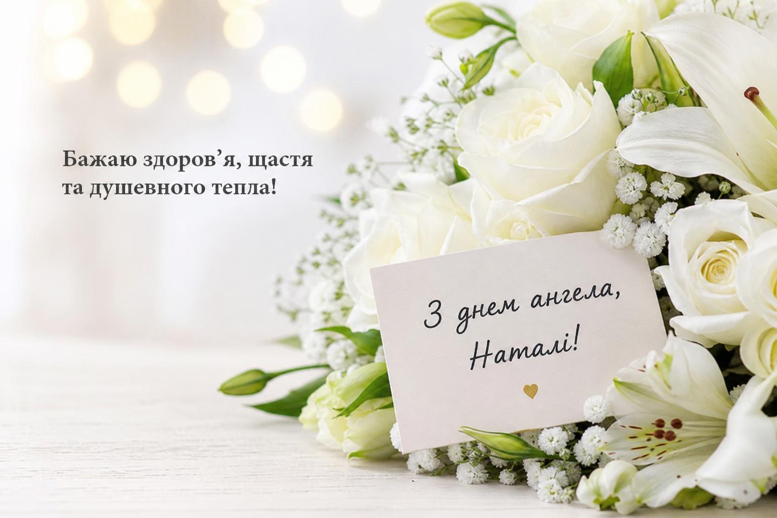 Привітання з днем ангела Наталі простими словами. Короткі побажання для СМС Привітання з днем ангела Наталі простими словами. Короткі побажання для СМС фото