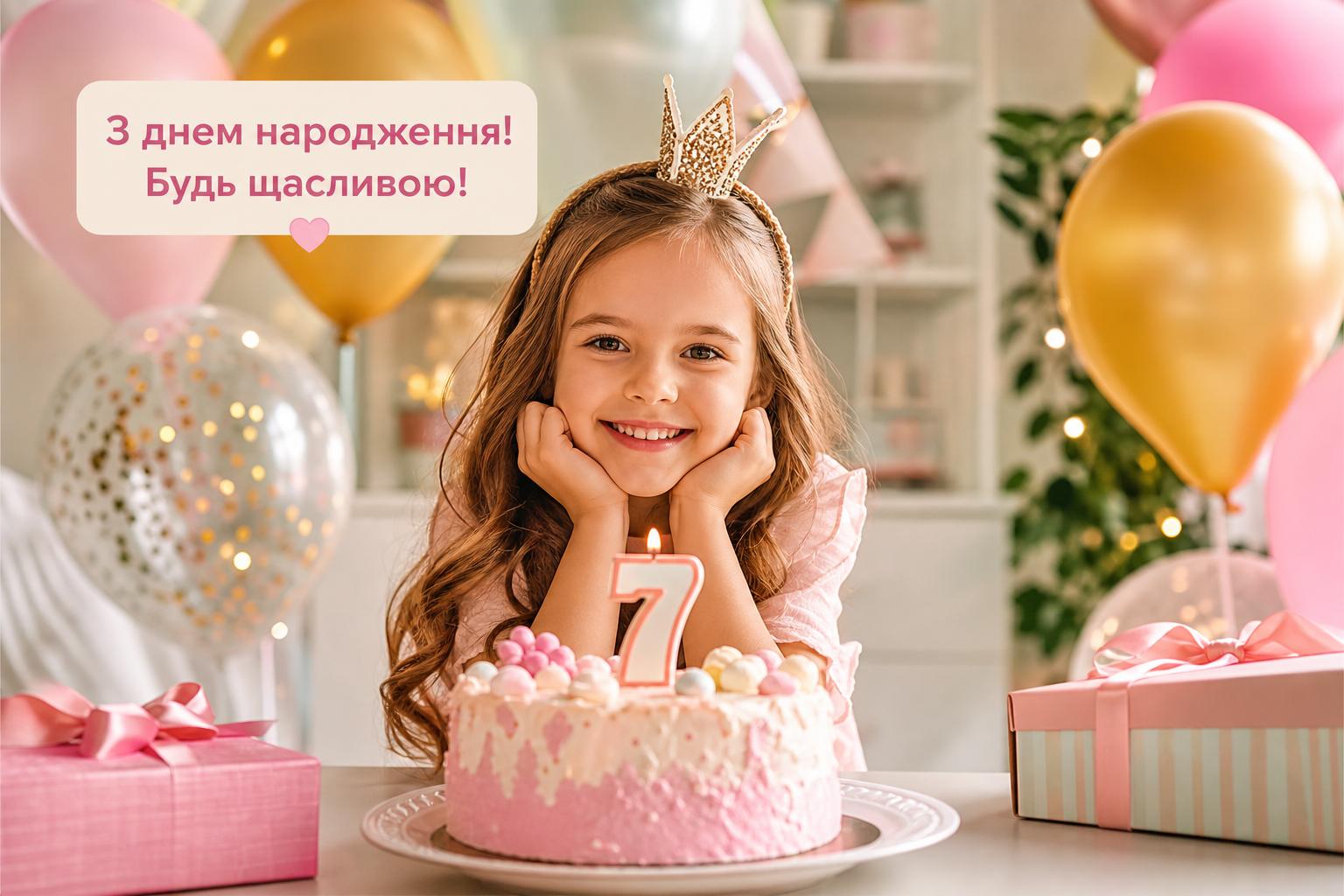 Красиві привітання з днем народження дитині на 7 років простими словами