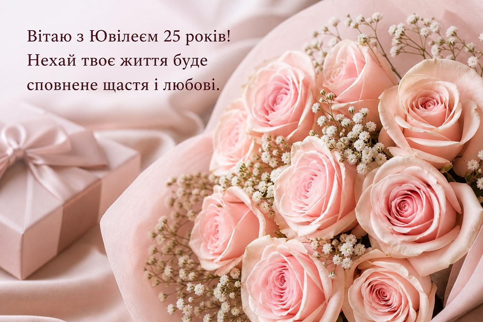 СМС привітання на Ювілей 25 років жінці у прозі, до сліз