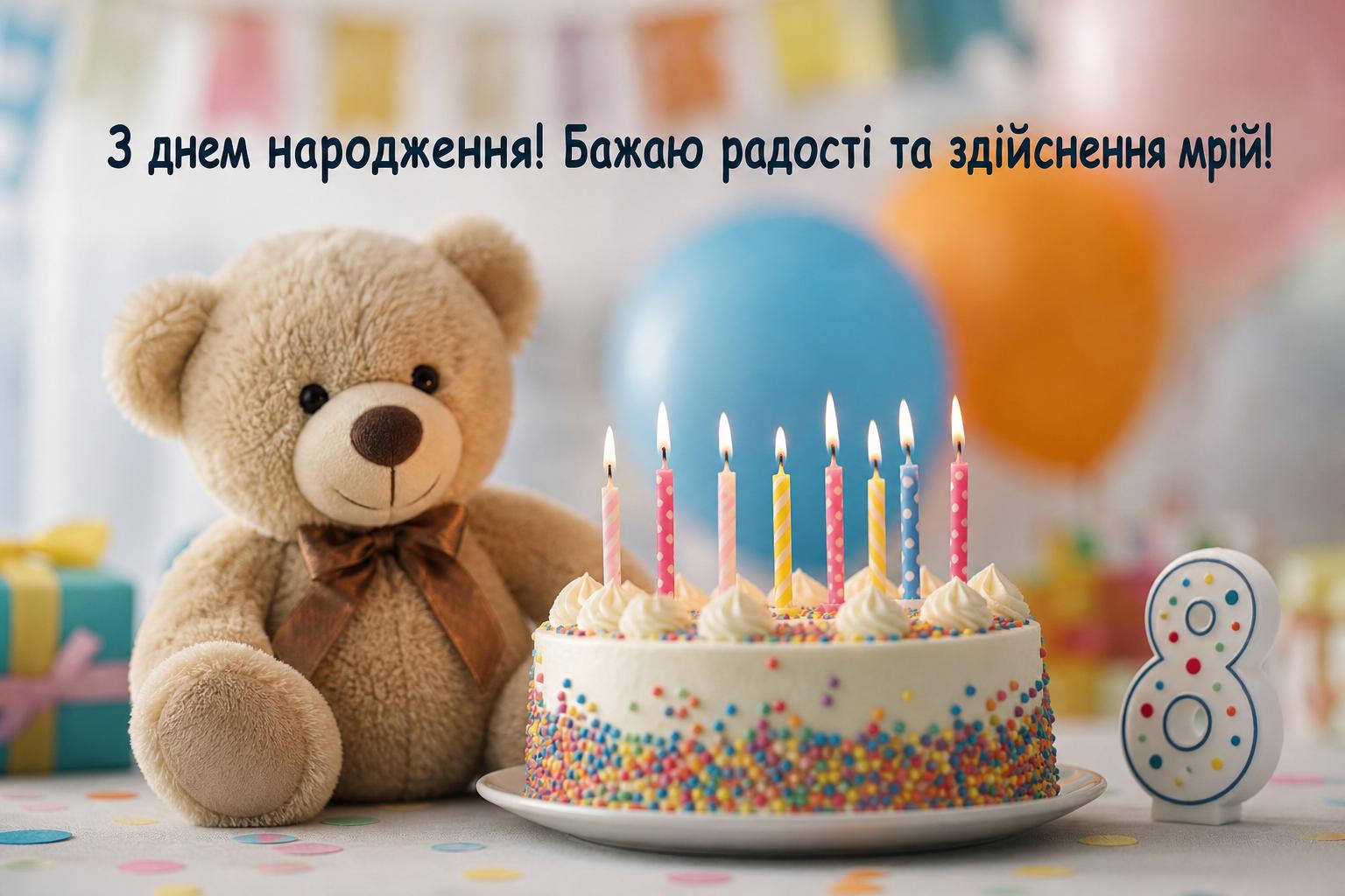 Привітання з днем народження дитині на 8 років простими словами. Короткі побажання (для СМС) на 8 років Привітання з днем народження дитині на 8 років простими словами. Короткі побажання (для СМС) на 8 років фото