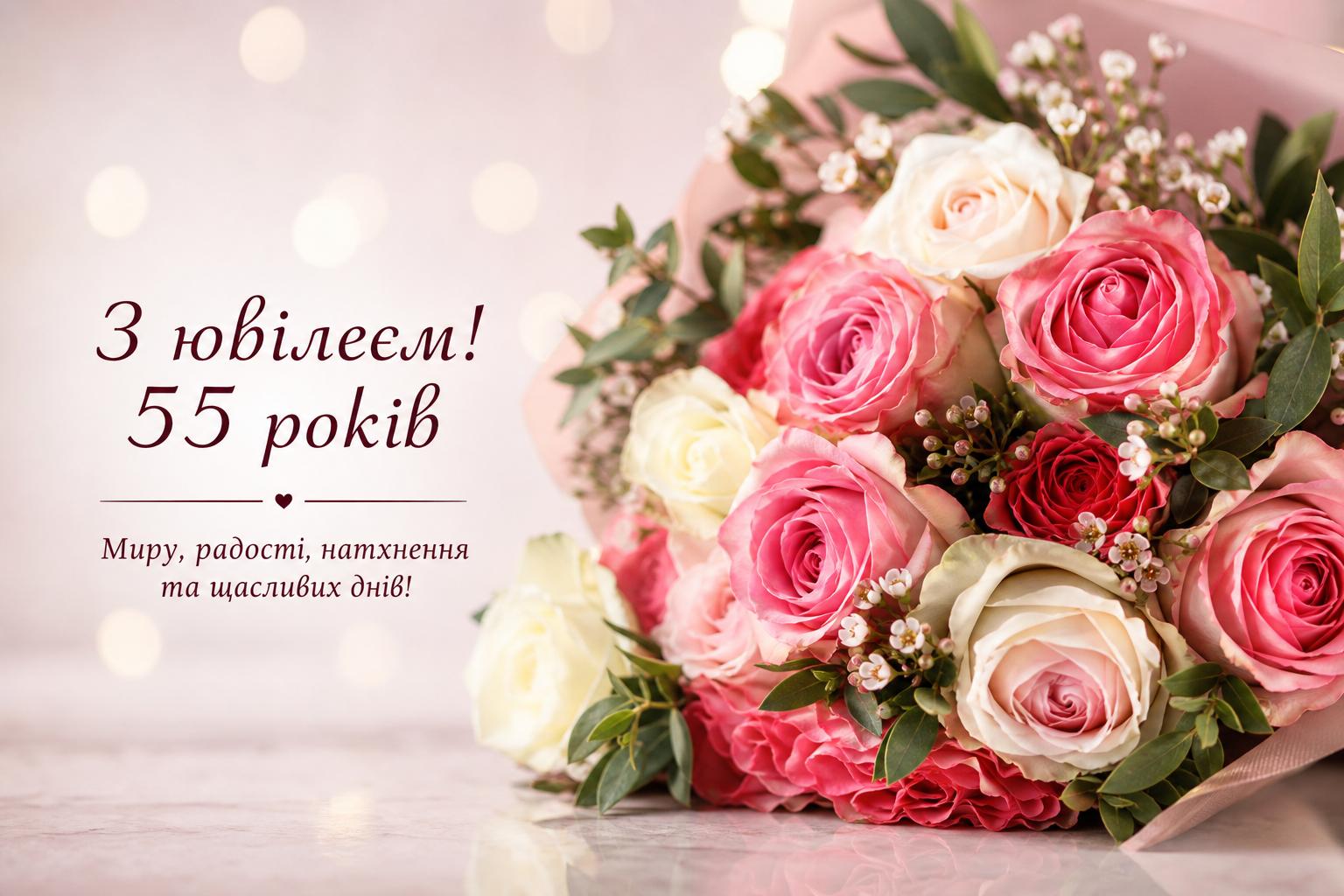 СМС привітання на Ювілей 55 років жінці. Привітання у віршах з 55-річчям для жінки СМС привітання на Ювілей 55 років жінці. Привітання у віршах з 55-річчям для жінки фото