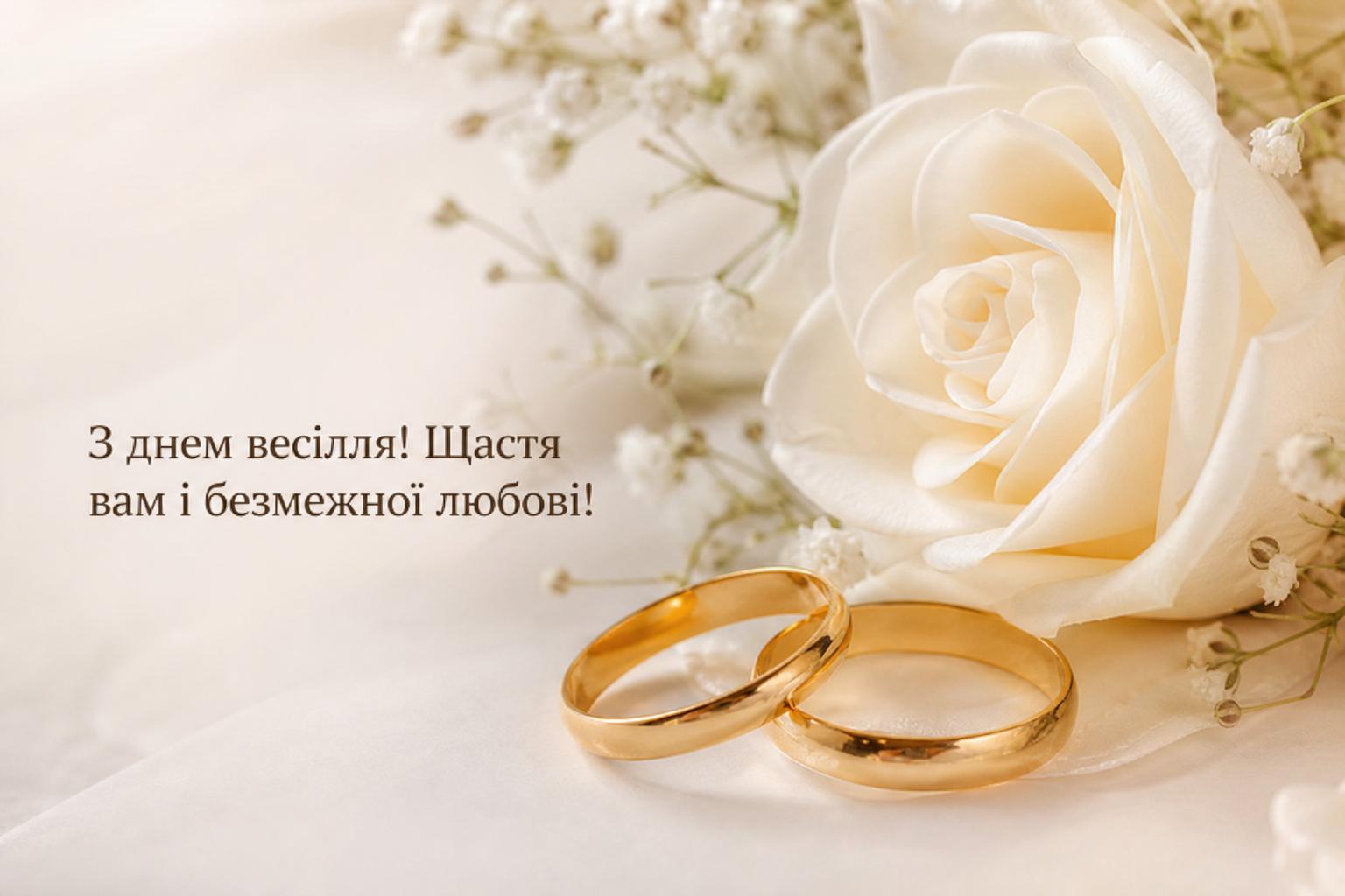 Привітання з днем весілля українською мовою. Короткі побажання з днем весілля для SMS Привітання з днем весілля українською мовою. Короткі побажання з днем весілля для SMS фото