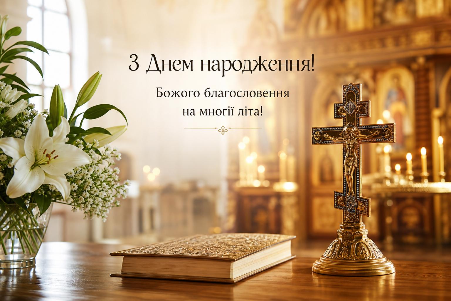 Оригінальні привітання з днем народження для священика, батюшки українською мовою