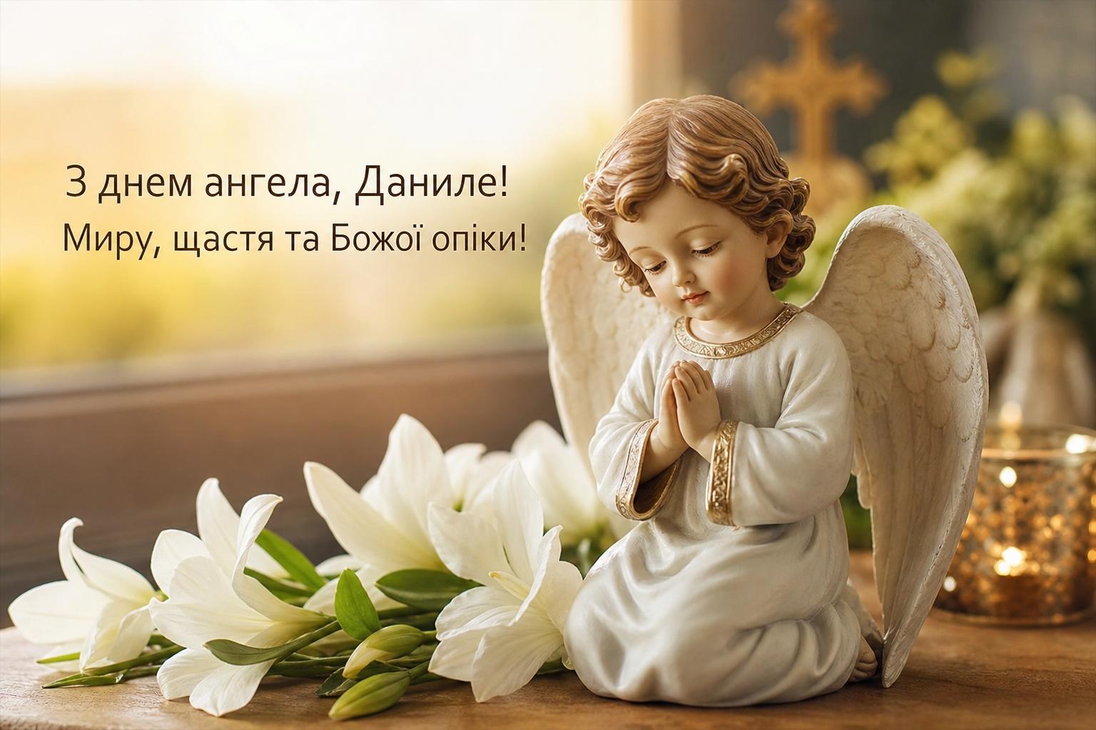 Привітання з днем ангела Данила українською. Короткі побажання (для СМС) з днем ангела Данила Привітання з днем ангела Данила українською. Короткі побажання (для СМС) з днем ангела Данила фото