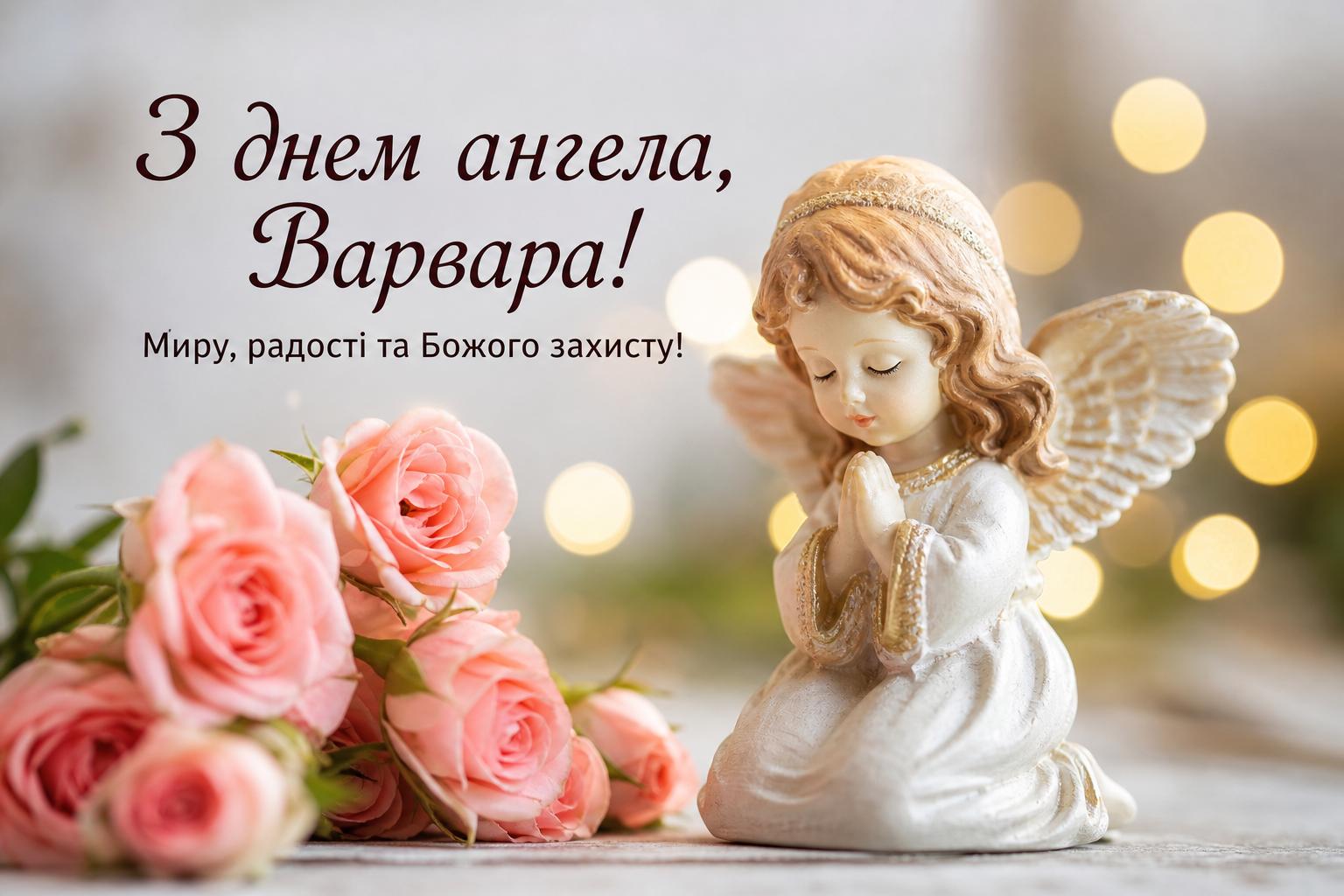Привітання з днем ангела Варвари українською. Короткі побажання (для СМС) з днем ангела Варвари Привітання з днем ангела Варвари українською. Короткі побажання (для СМС) з днем ангела Варвари фото
