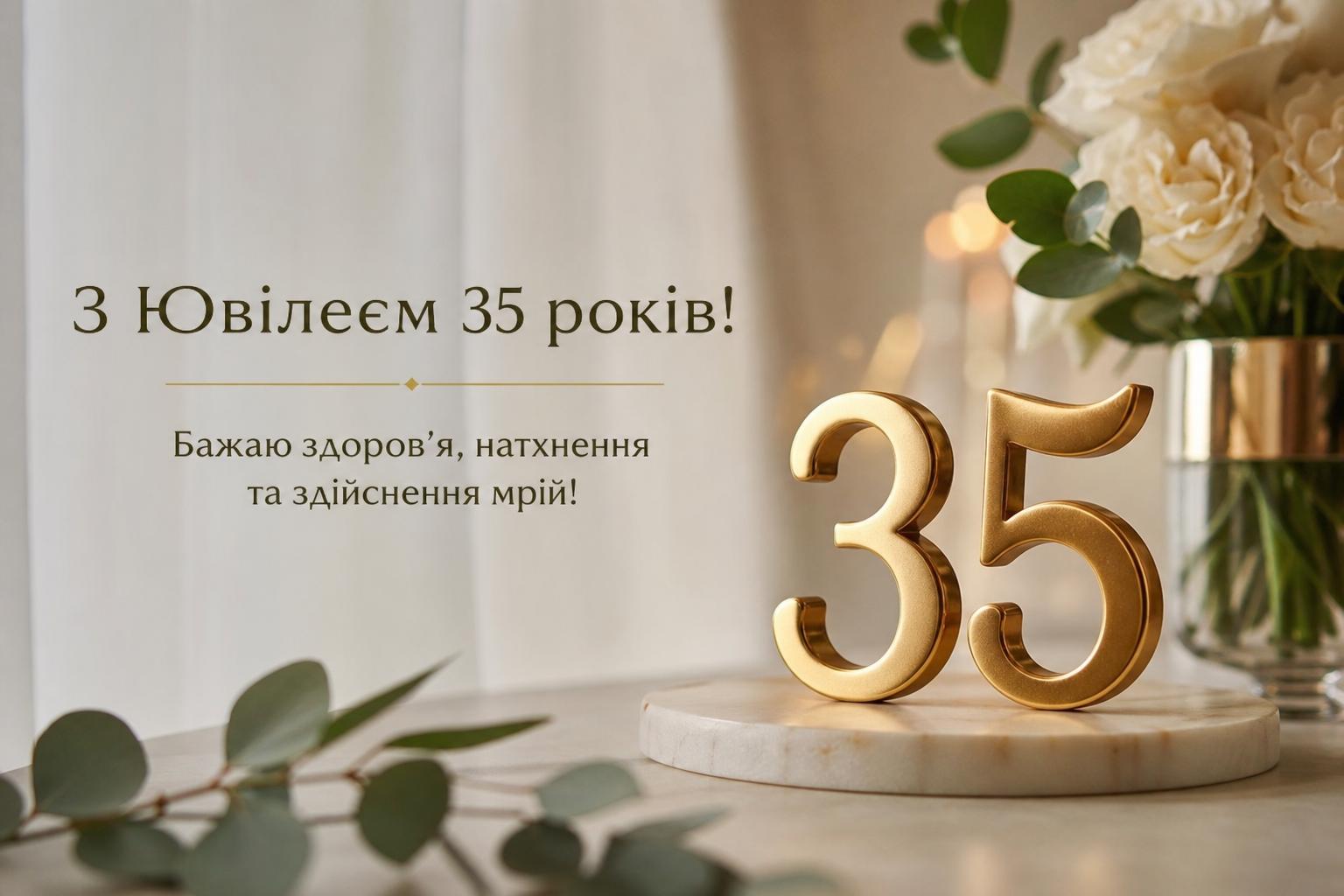 Привітання на Ювілей 35 років своїми словами