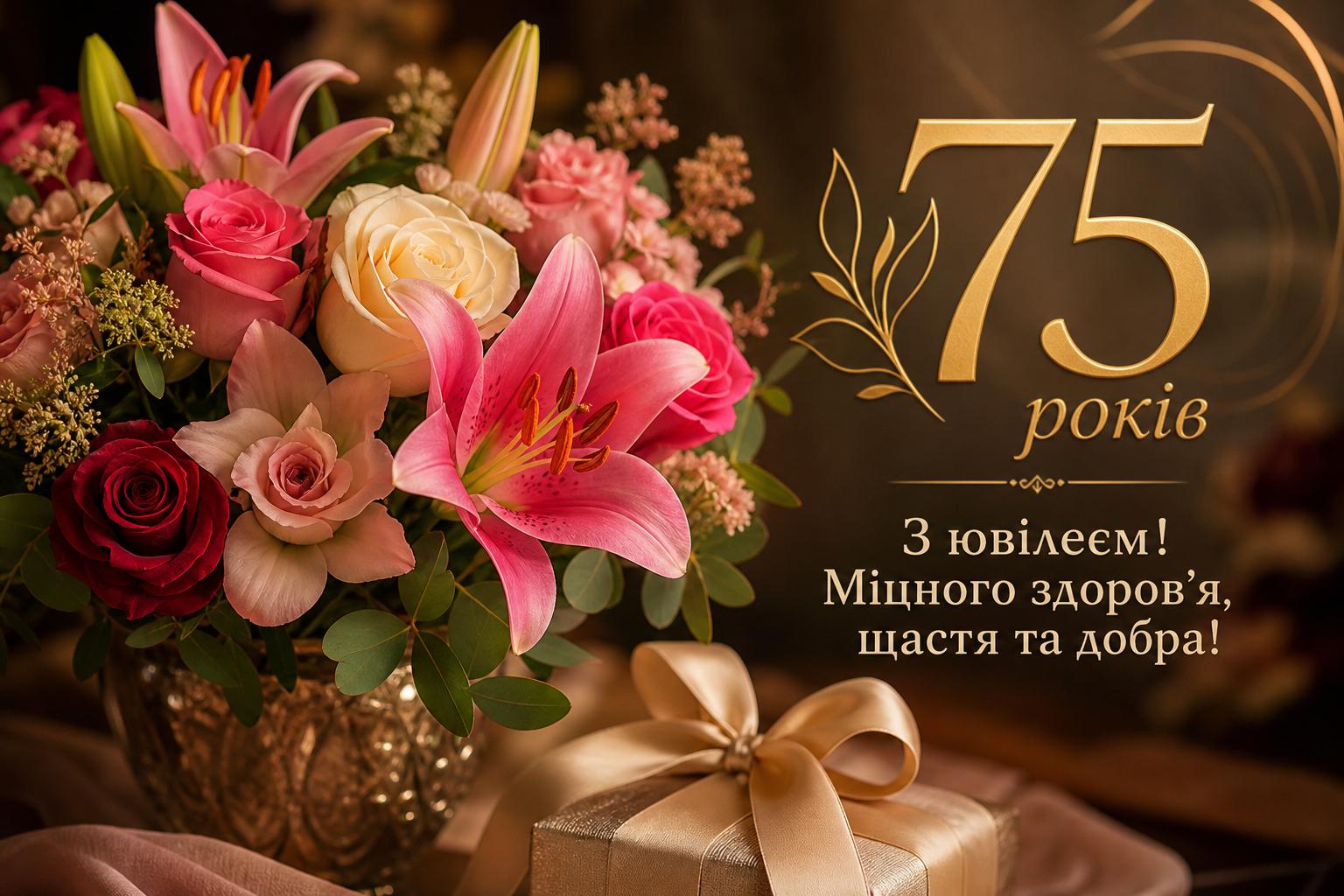 Оригінальні привітання на Ювілей 75 років українською мовою. Привітання у віршах з ювілеєм 75 років Оригінальні привітання на Ювілей 75 років українською мовою. Привітання у віршах з ювілеєм 75 років фото
