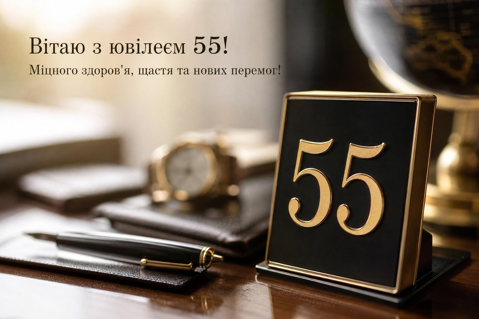 СМС привітання на Ювілей 55 років чоловіку своїми словами