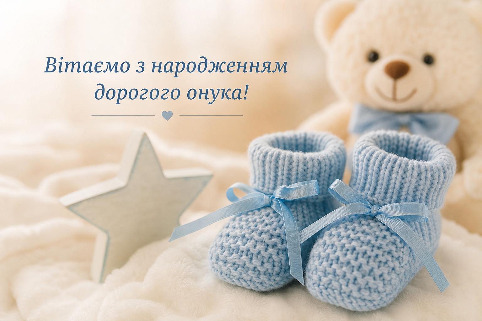 СМС привітання з народженням онука українською
