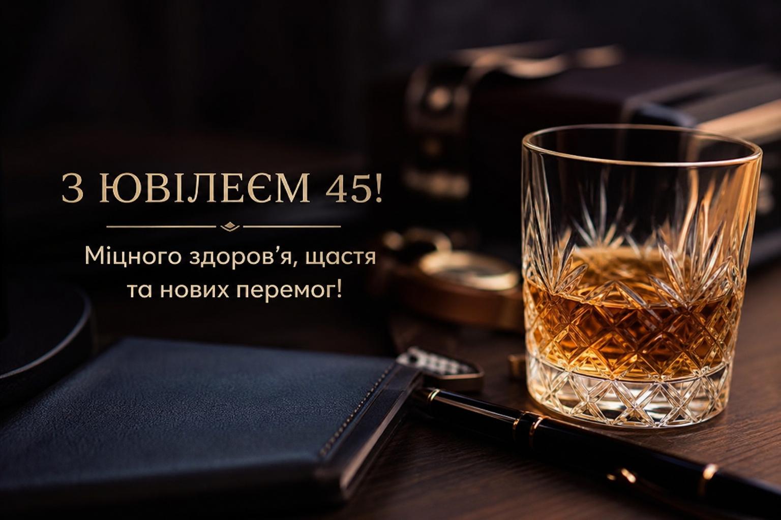 СМС привітання на Ювілей 45 років чоловіку простими словами