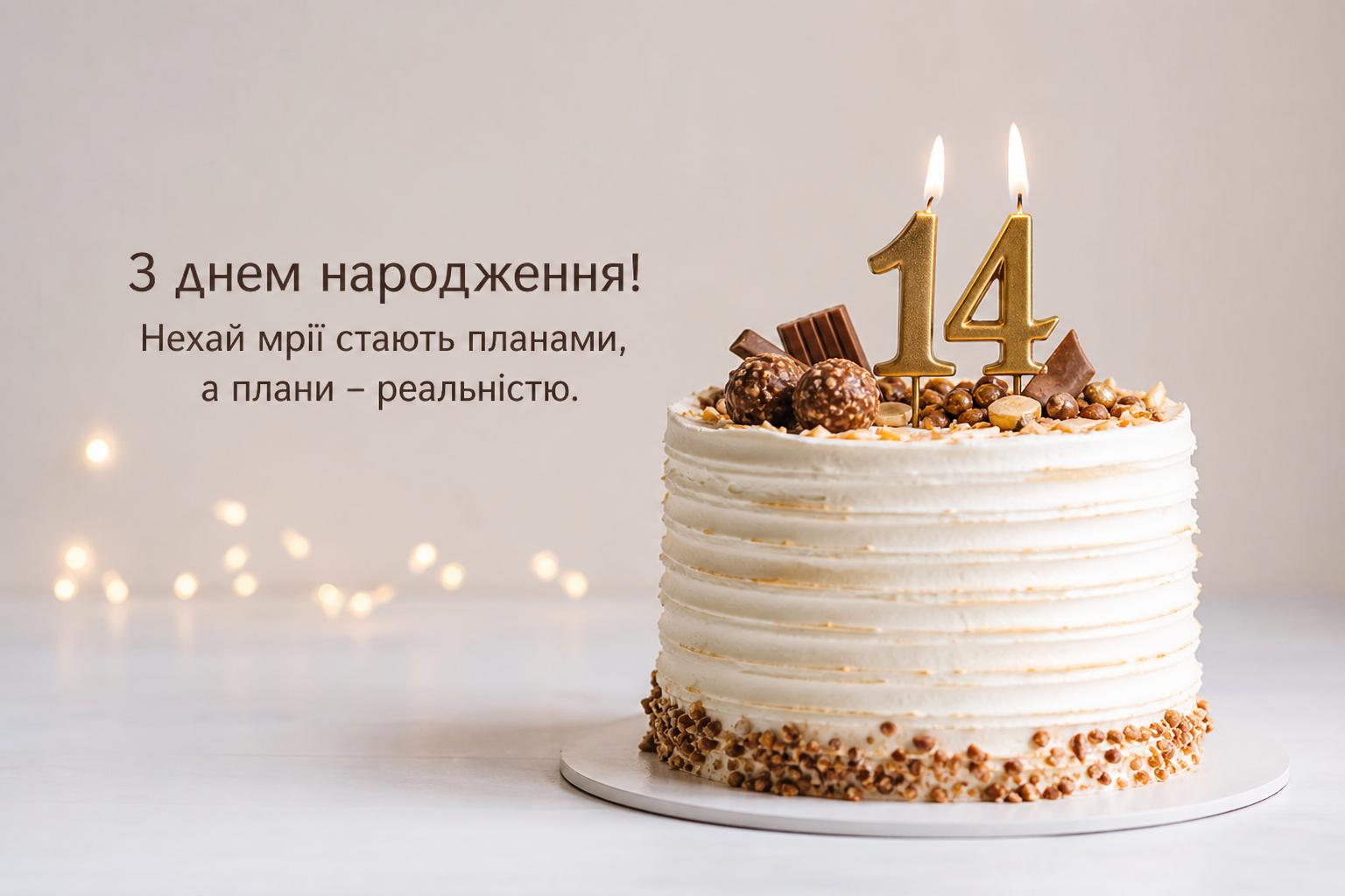 Оригінальні привітання з днем народження на 14 років своїми словами