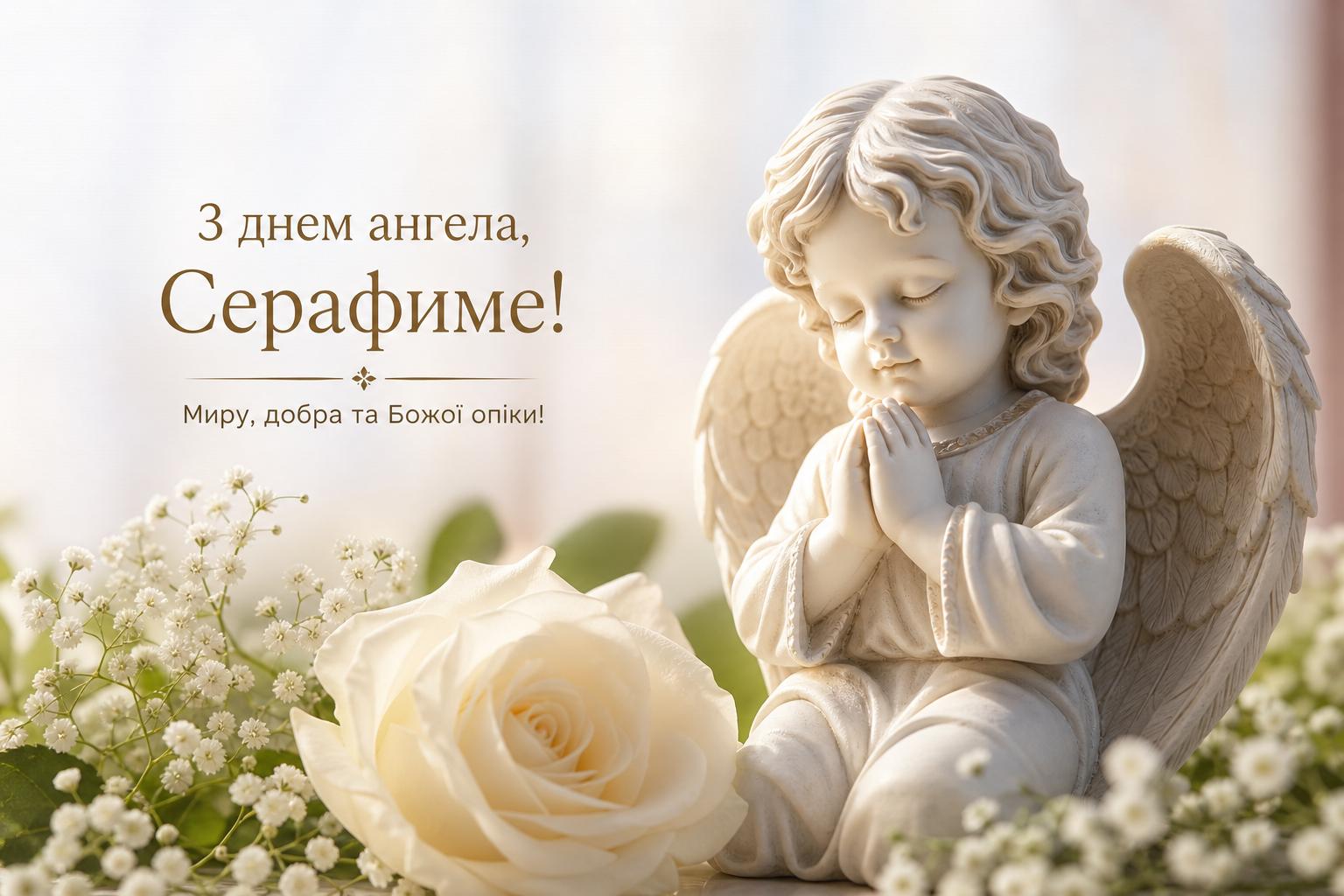 Красиві привітання з днем ангела Серафима у прозі, українською мовою