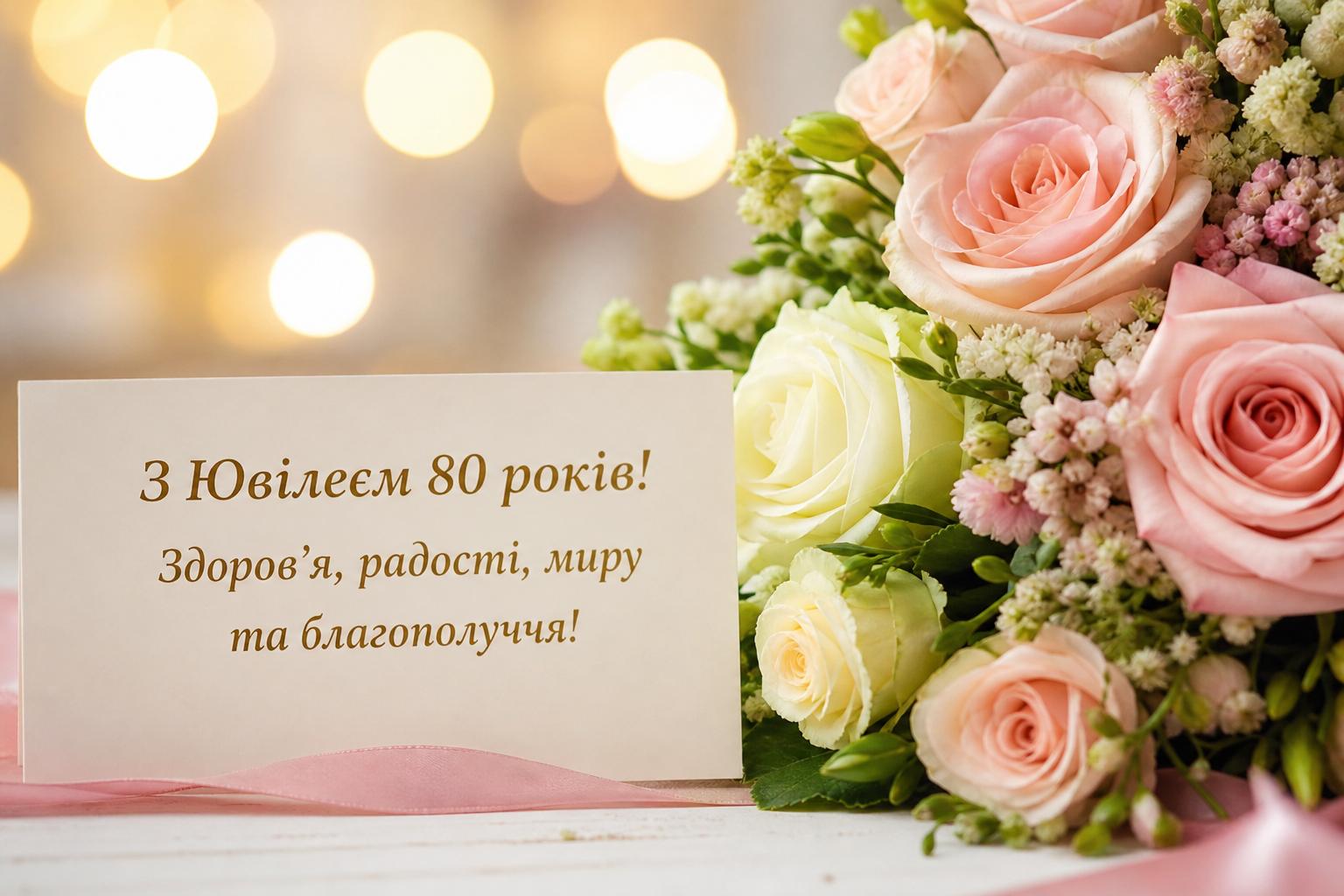 СМС привітання на Ювілей 80 років у прозі, українською мовою. Короткі побажання для СМС СМС привітання на Ювілей 80 років у прозі, українською мовою. Короткі побажання для СМС фото