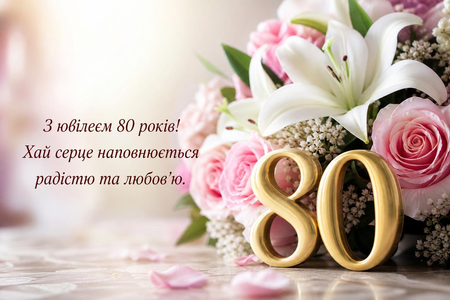 СМС привітання на Ювілей 80 років жінці своїми словами, до сліз. Привітання з ювілеєм 80 років у віршах СМС привітання на Ювілей 80 років жінці своїми словами, до сліз. Привітання з ювілеєм 80 років у віршах фото