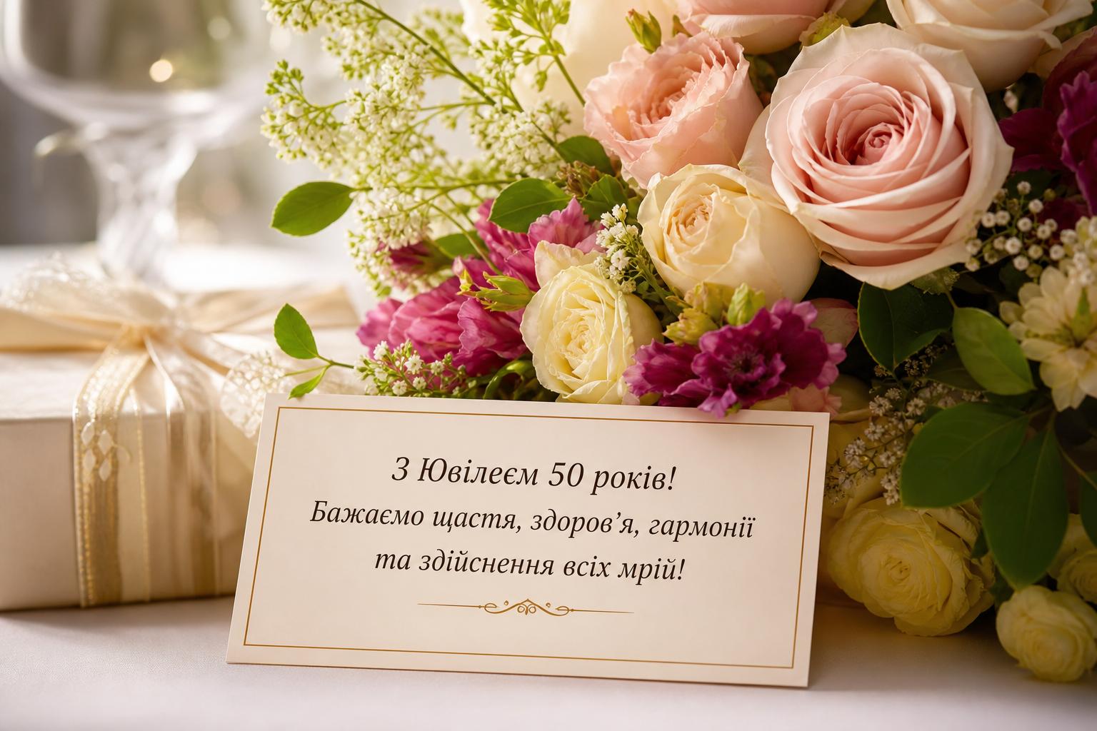 Найкращі привітання на Ювілей 50 років жінці у прозі