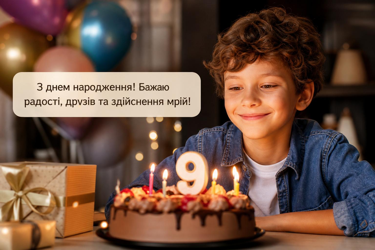 СМС привітання з днем народження дитині на 9 років у прозі, українською мовою. Привітання у прозі з днем народження на 9 років СМС привітання з днем народження дитині на 9 років у прозі, українською мовою. Привітання у прозі з днем народження на 9 років фото