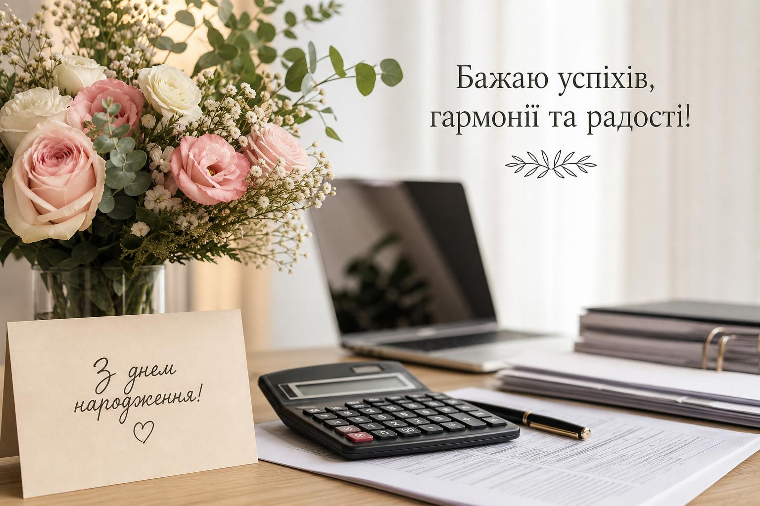 Привітання з днем народження бухгалтеру українською
