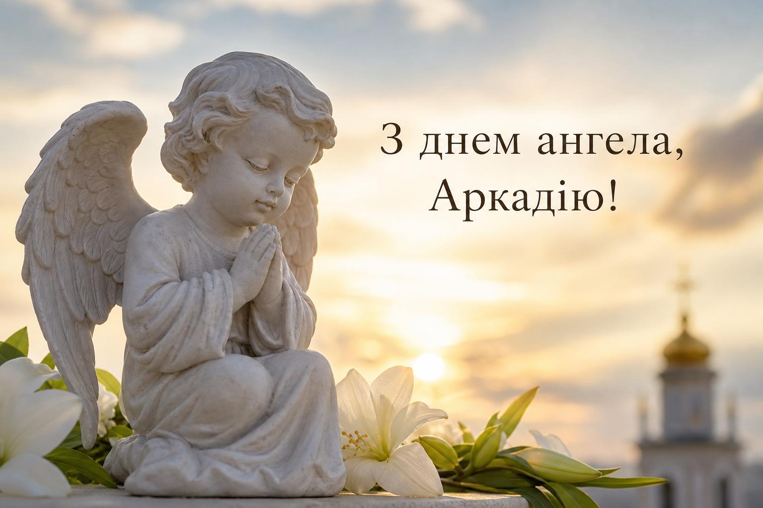 Привітання з днем ангела Аркадія у прозі, українською мовою