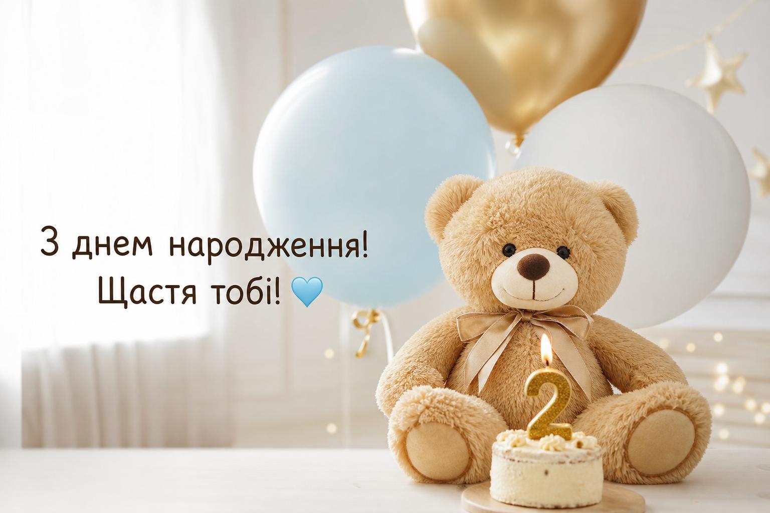 Гарні привітання з днем народження на 2 роки простими словами