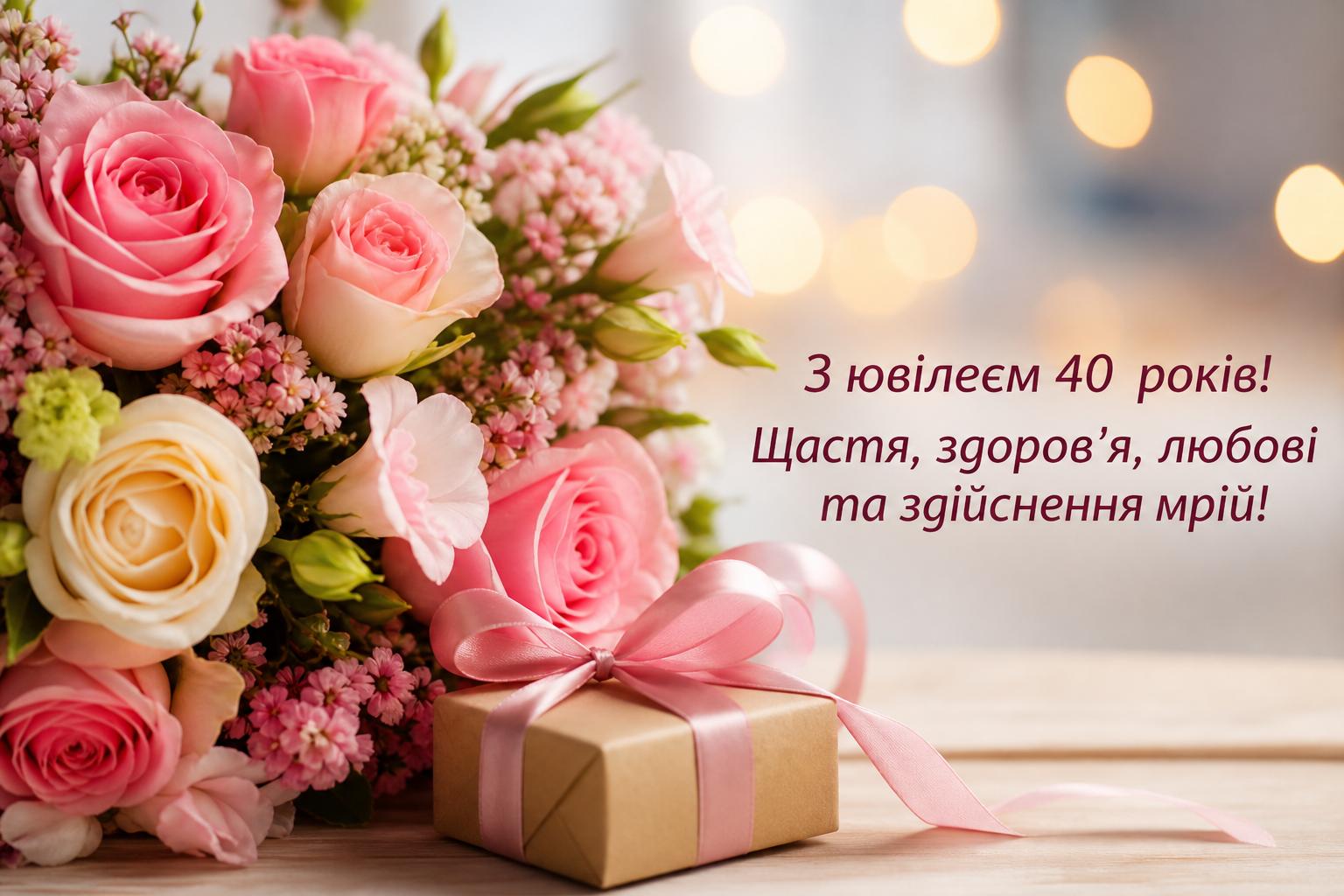 СМС привітання на Ювілей 40 років жінці у прозі, українською мовою. Короткі побажання (для СМС) СМС привітання на Ювілей 40 років жінці у прозі, українською мовою. Короткі побажання (для СМС) фото