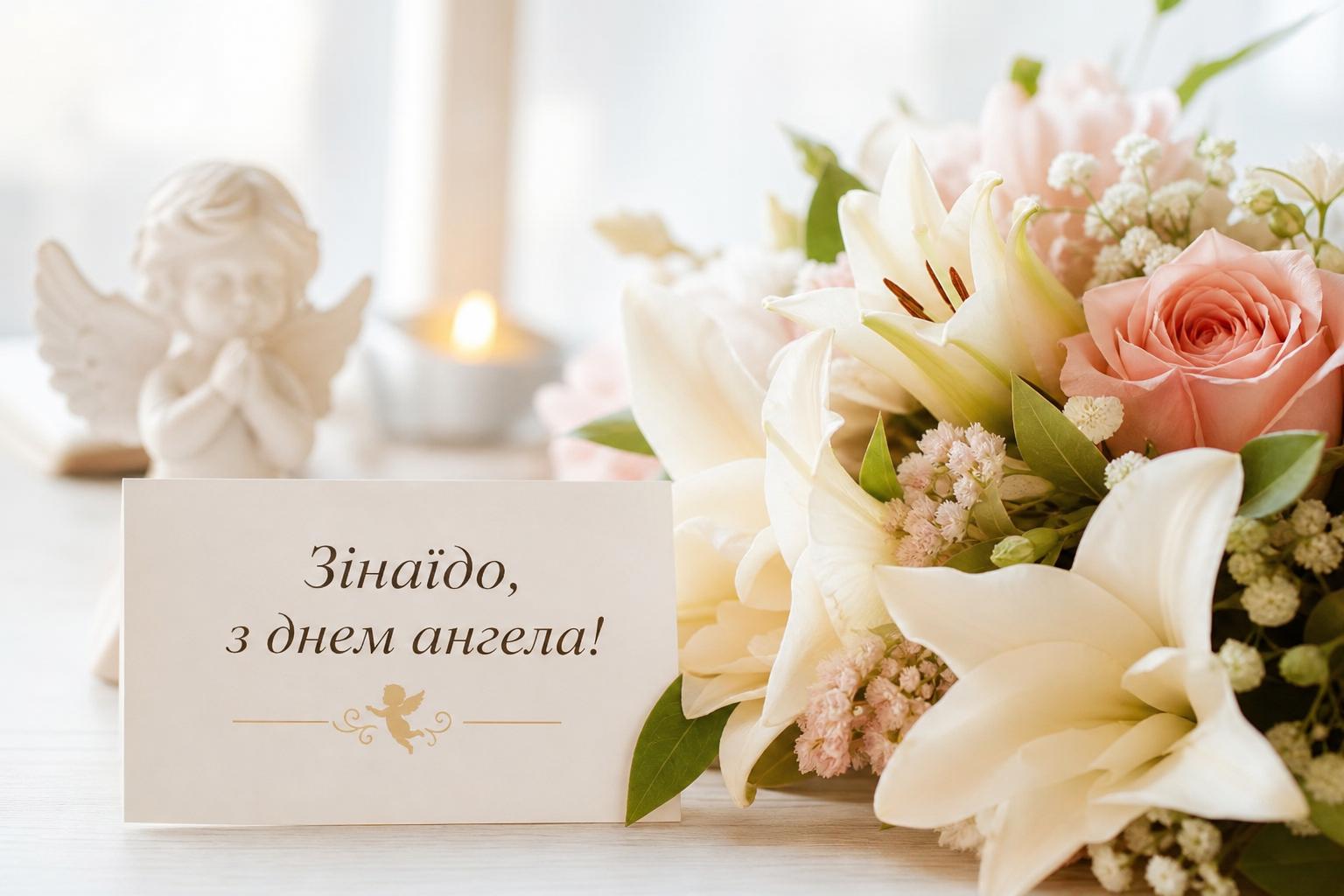 СМС привітання з днем ангела Зінаїди у прозі, українською мовою