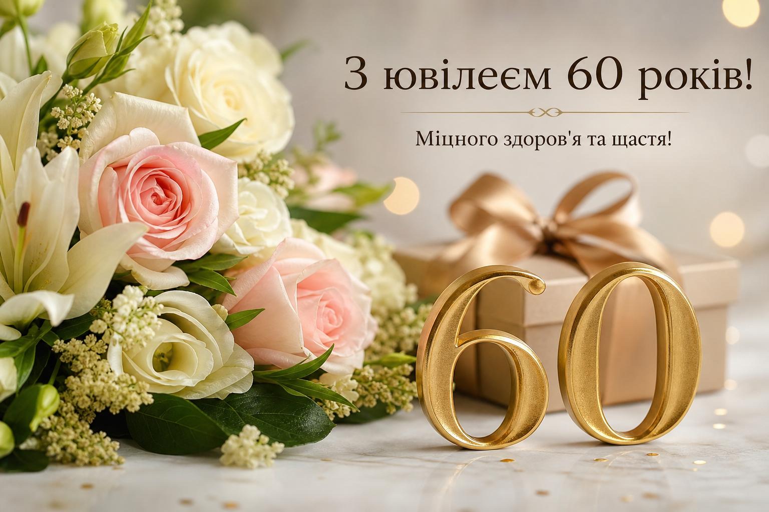 Кращі привітання на Ювілей 60 років українською мовою