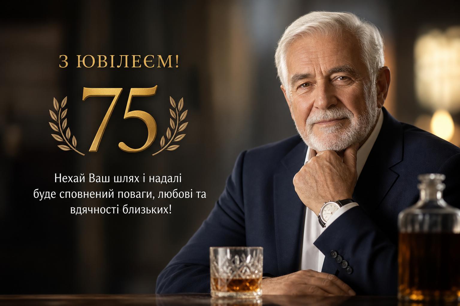 Кращі привітання на Ювілей 75 років чоловіку до сліз