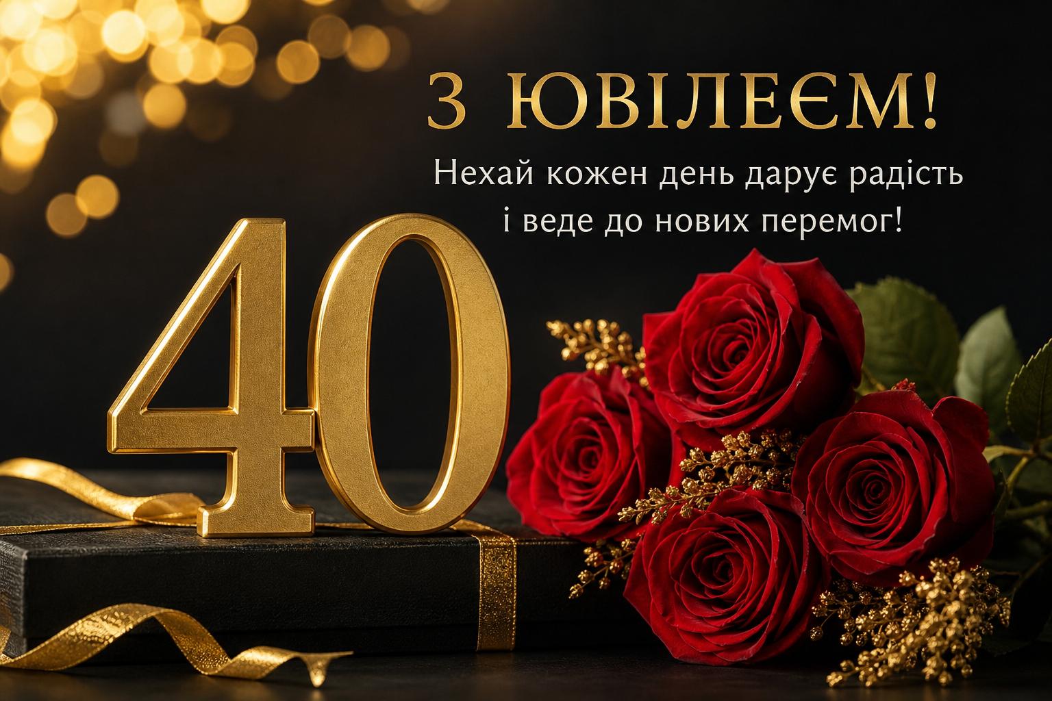 Красиві привітання на Ювілей 40 років українською мовою. Привітання у віршах з 40-річчям Красиві привітання на Ювілей 40 років українською мовою. Привітання у віршах з 40-річчям фото