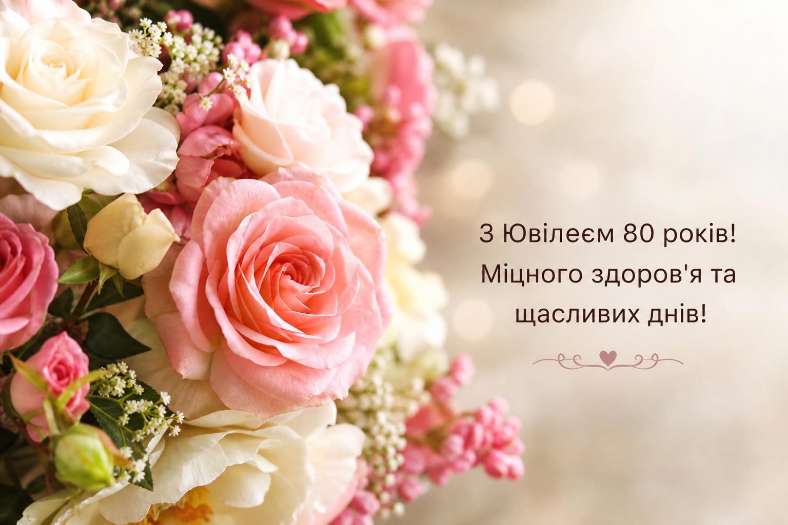 СМС привітання на Ювілей 80 років жінці своїми словами, до сліз. Короткі побажання з 80-річчям (для СМС) СМС привітання на Ювілей 80 років жінці своїми словами, до сліз. Короткі побажання з 80-річчям (для СМС) фото