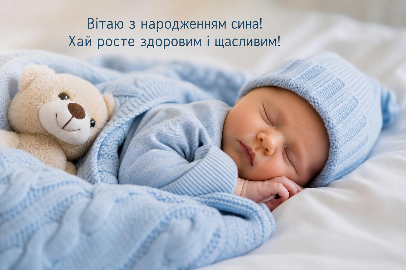 СМС привітання з народженням сина простими словами