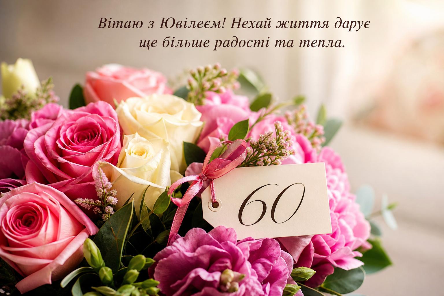 СМС привітання на Ювілей 60 років жінці до сліз