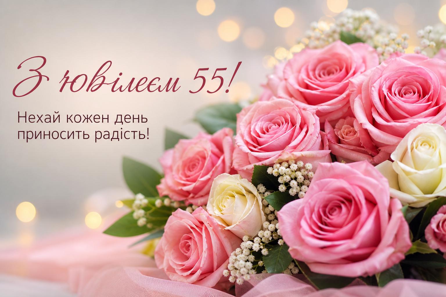 СМС привітання на Ювілей 55 років жінці. Привітання у прозі з 55-річчям для жінки СМС привітання на Ювілей 55 років жінці. Привітання у прозі з 55-річчям для жінки фото