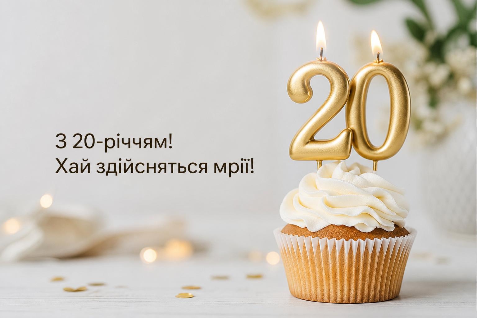 Короткі привітання з 20 річчям, з днем народження 20 років дівчині, хлопцю українською мовою. Короткі побажання (для СМС) Короткі привітання з 20 річчям, з днем народження 20 років дівчині, хлопцю українською мовою. Короткі побажання (для СМС) фото