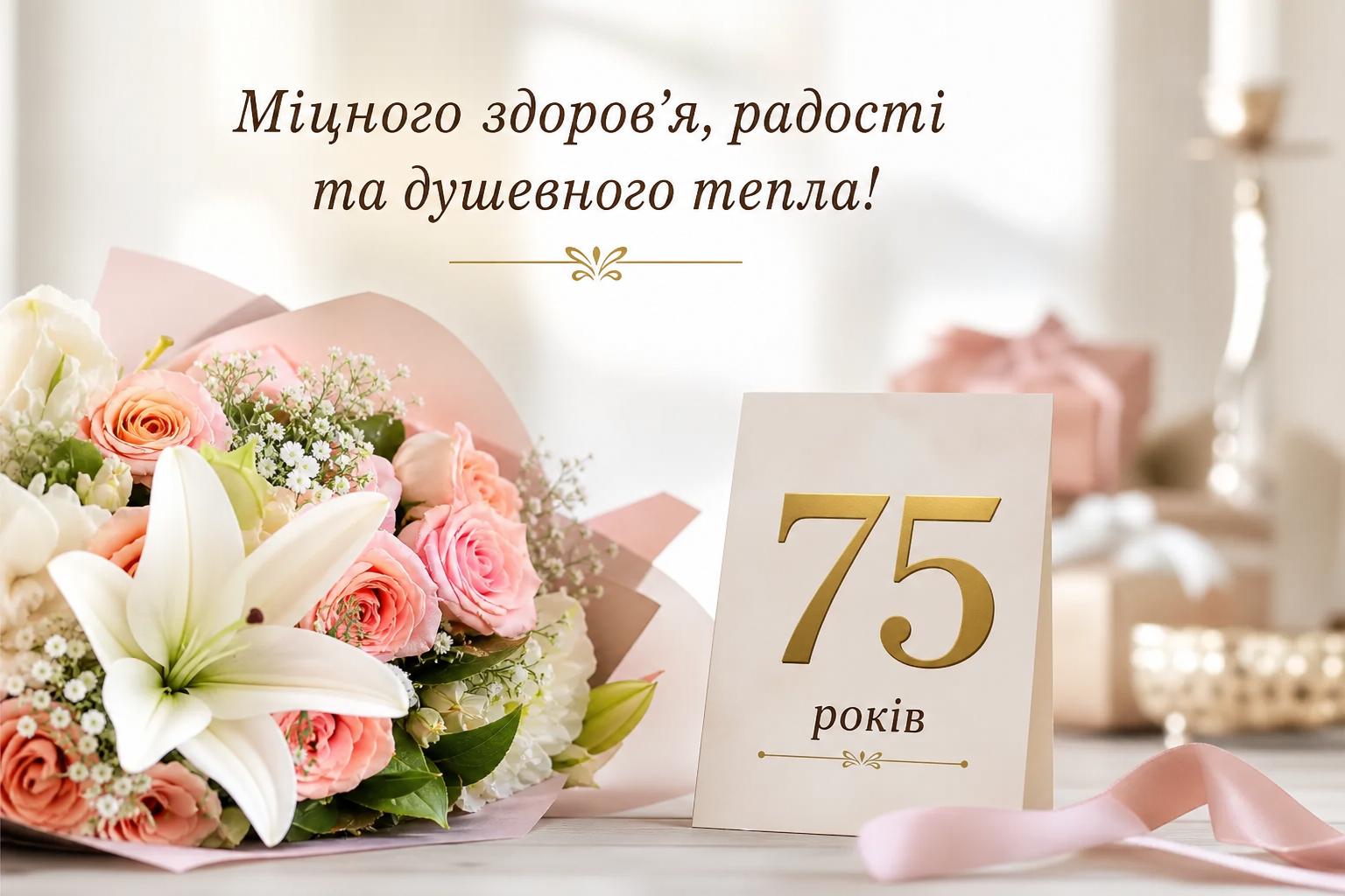 Найкращі привітання на Ювілей 75 років жінці. Короткі побажання для СМС Найкращі привітання на Ювілей 75 років жінці. Короткі побажання для СМС фото