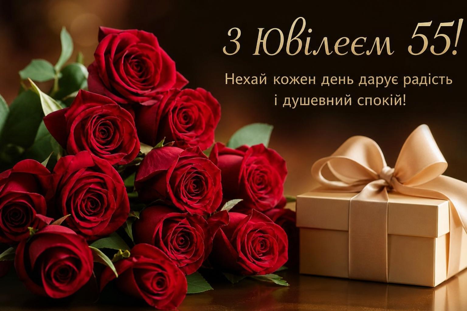 Оригінальні привітання на Ювілей 55 років до сліз