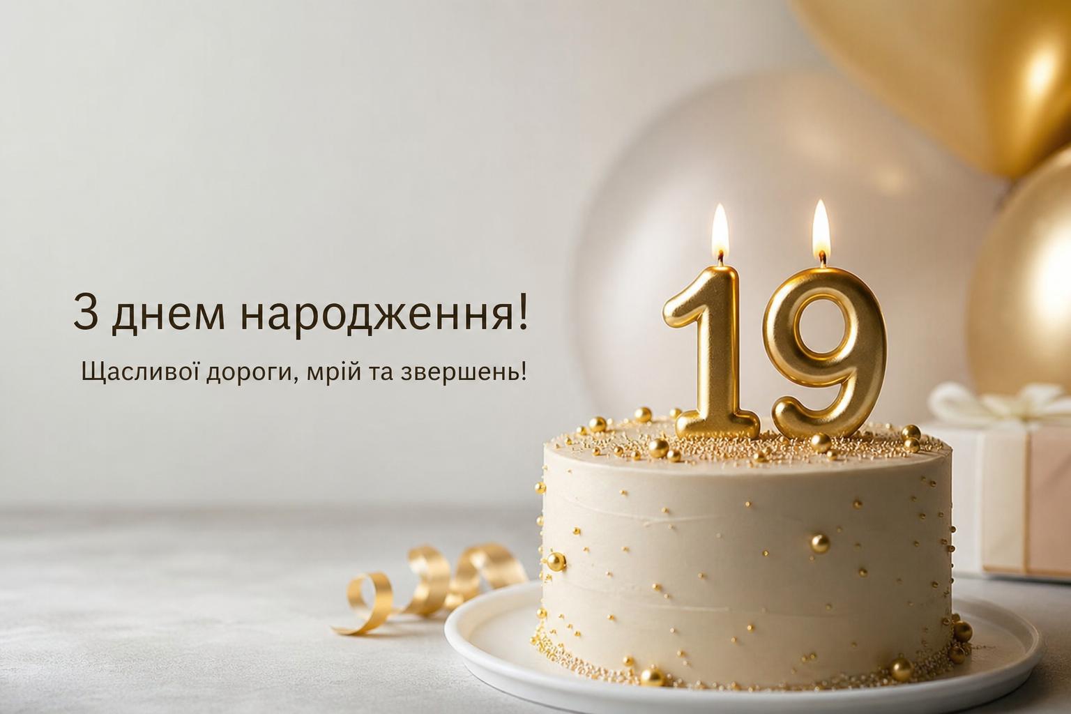 СМС привітання з 19 річчям, з днем народження 19 років українською. Привітання з 19-річчям у прозі СМС привітання з 19 річчям, з днем народження 19 років українською. Привітання з 19-річчям у прозі фото