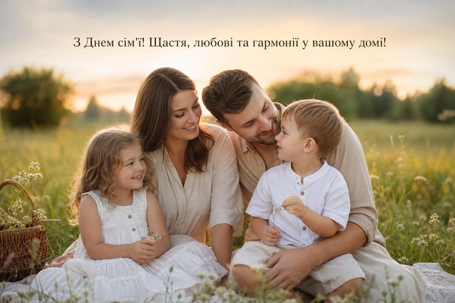 СМС привітання з Днем сімї у прозі, українською мовою