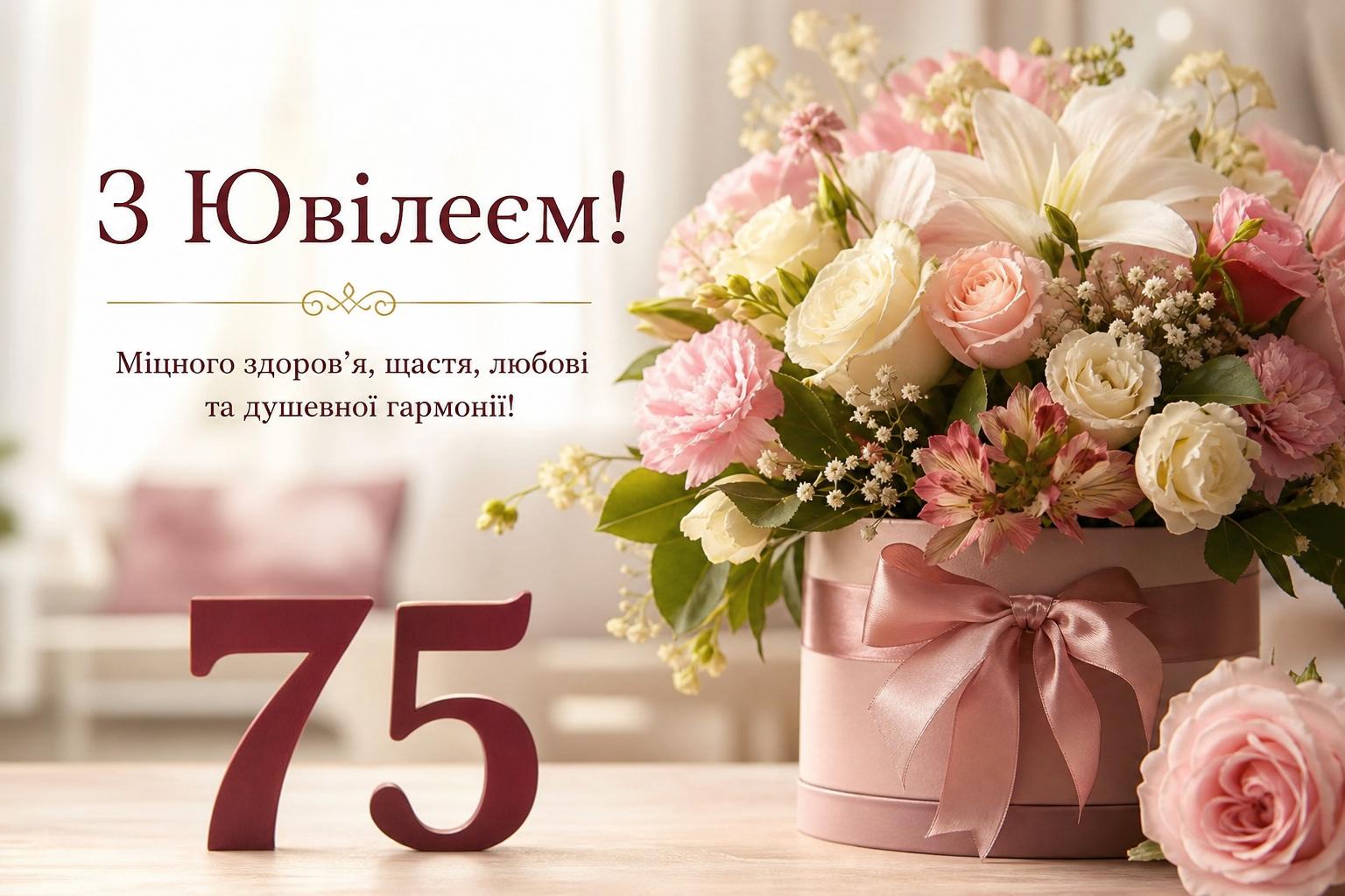 Найкращі привітання на Ювілей 75 років жінці. Найтепліші привітання з 75-річчям у прозі Найкращі привітання на Ювілей 75 років жінці. Найтепліші привітання з 75-річчям у прозі фото