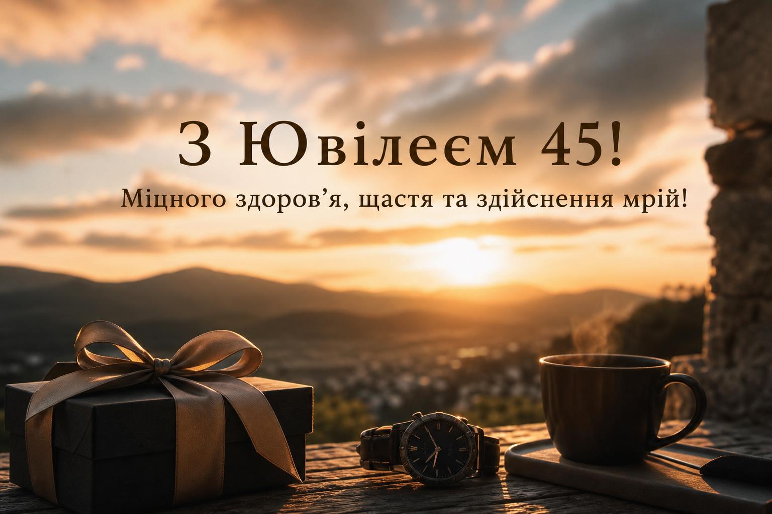 Щирі привітання на Ювілей 45 років чоловіку своїми словами, до сліз. Привітання з 45-річчям у прозі Щирі привітання на Ювілей 45 років чоловіку своїми словами, до сліз. Привітання з 45-річчям у прозі фото