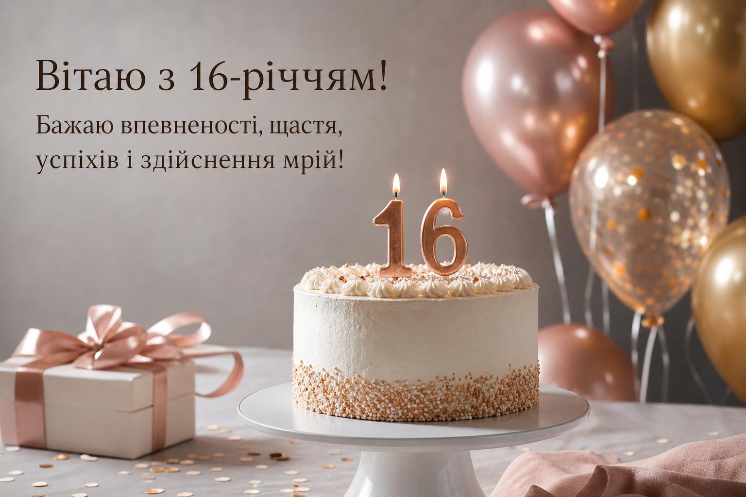 Кращі привітання з днем народження на 16 років своїми словами