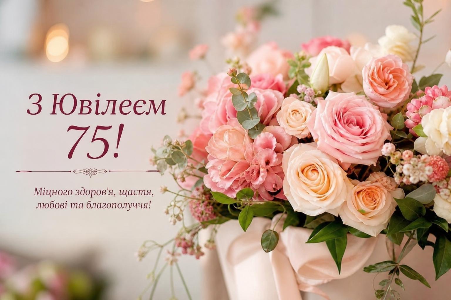 Найкращі привітання на Ювілей 75 років жінці. Найтепліші привітання з 75-річчям у прозі Найкращі привітання на Ювілей 75 років жінці. Найтепліші привітання з 75-річчям у прозі фото