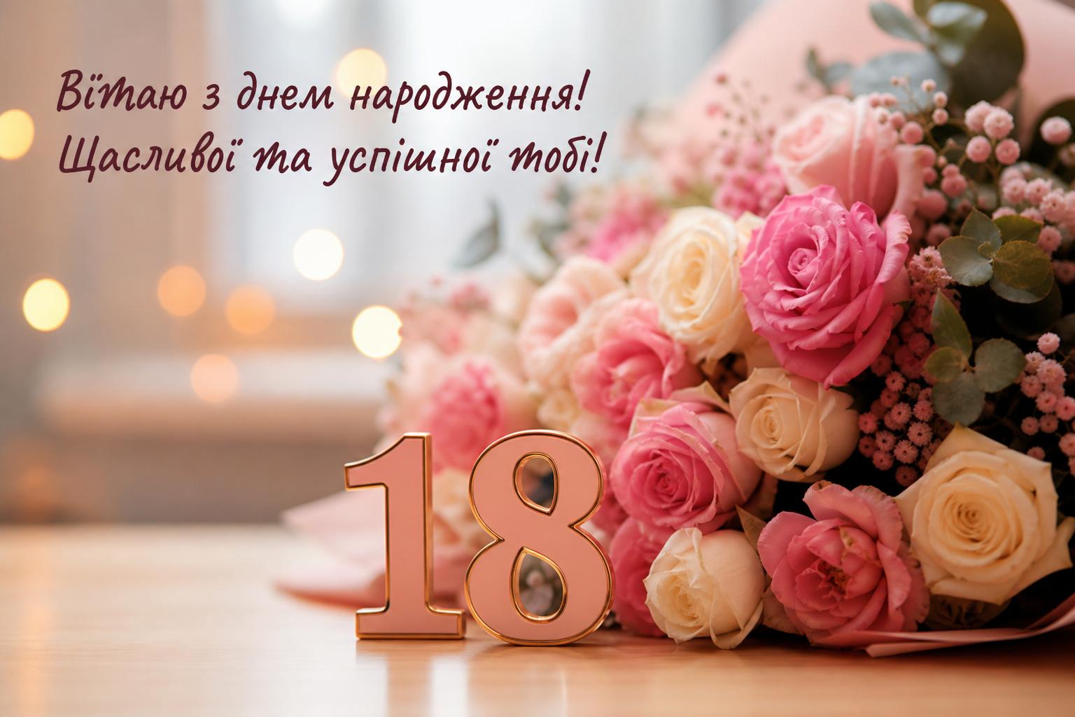 СМС привітання з днем народження на 18 років дівчині у прозі, українською мовою. Привітання з днем народження 18 років дівчині у віршах СМС привітання з днем народження на 18 років дівчині у прозі, українською мовою. Привітання з днем народження 18 років дівчині у віршах фото