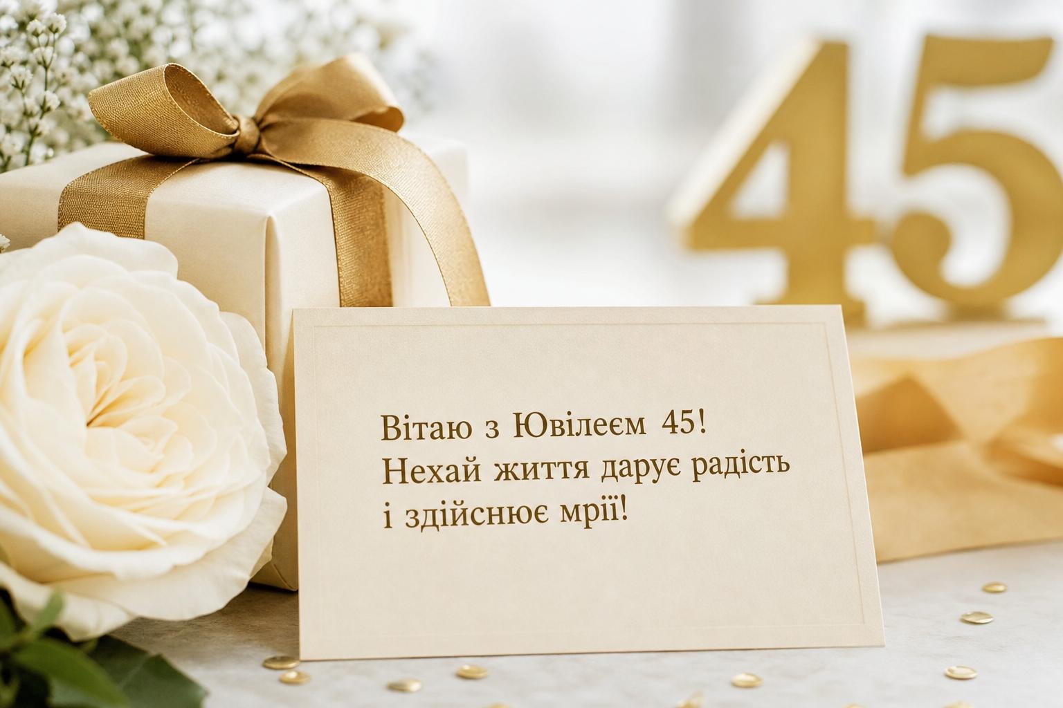 СМС привітання на Ювілей 45 років у прозі, до сліз