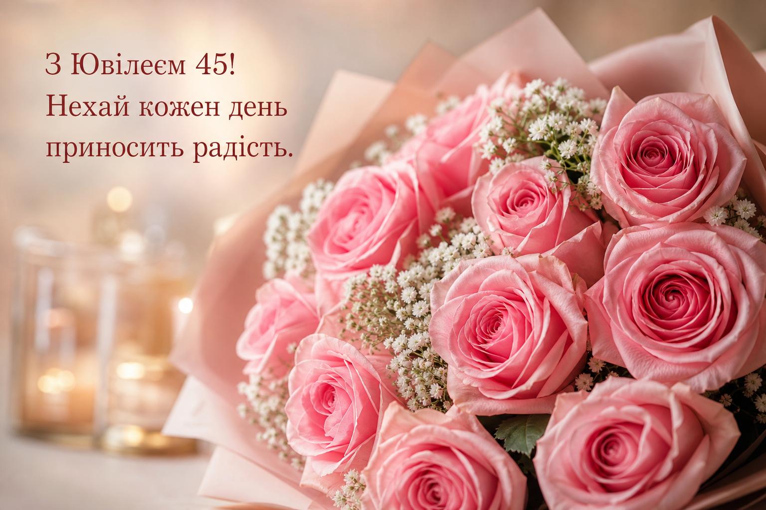 СМС привітання на Ювілей 45 років у прозі, до сліз. Привітання з 45-річчям у віршах СМС привітання на Ювілей 45 років у прозі, до сліз. Привітання з 45-річчям у віршах фото