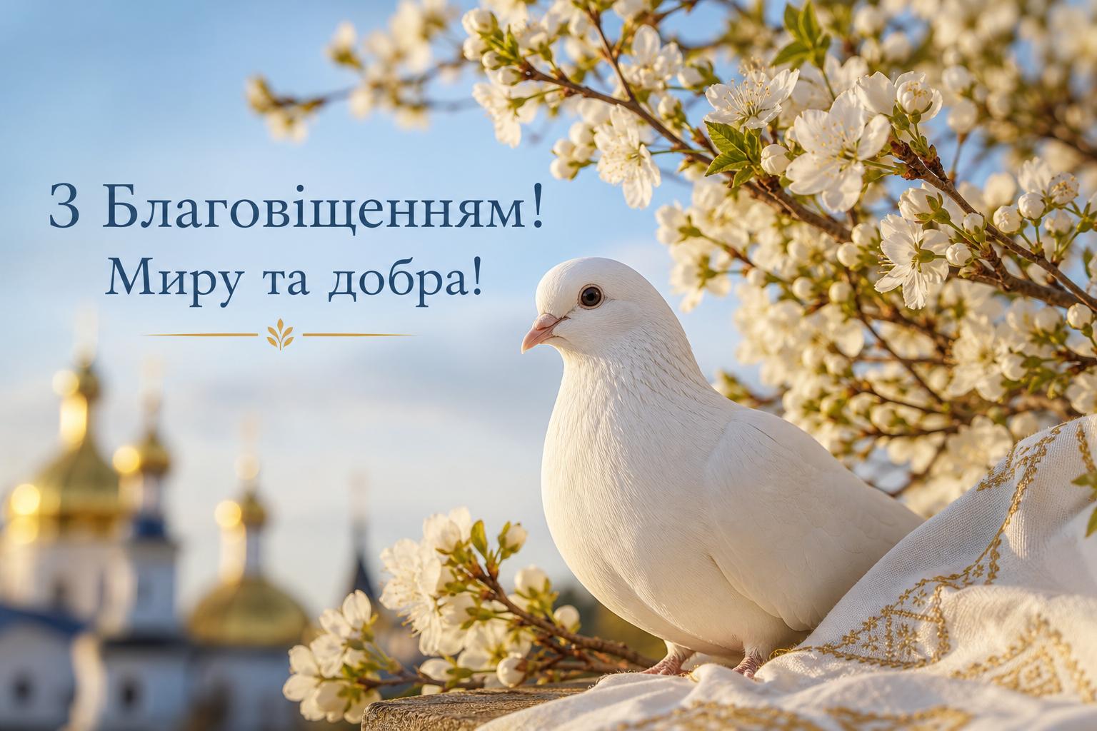 СМС привітання з Благовіщенням українською мовою